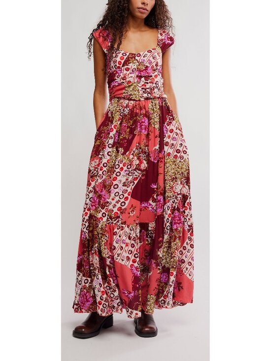 Free People Dresses & Skirts - FREE PEOPLE Sasha Maxi Dress / Strawberry Combo